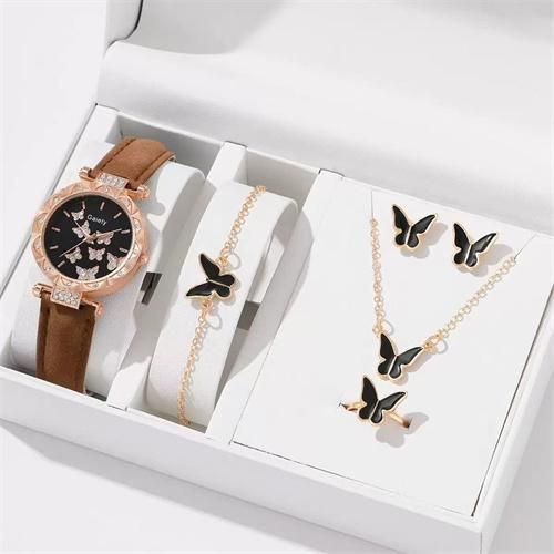 product_image_name-Fashion-Women's  Quartz Watch Necklace Ear Ring Bracelet 5-piece Set-1