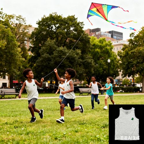 product_image_name-Catpapa-Unisex Kids Tank Top - 100% Cotton Sleeveless Shirt for 90-180cm Soft & Breathable Summer Wear-blue-8