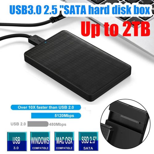 Generic External Hard Drive Disk Storage Devices 2.5'' USB 3.0 SATA High Speed 2TB Box