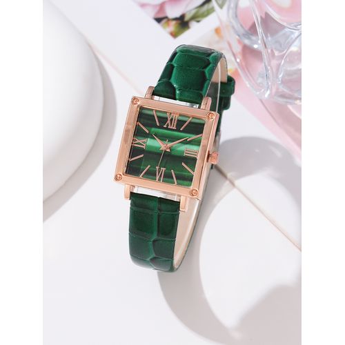 product_image_name-Fashion-Square Bamboo Pattern Belt Watch Quartz Watch Suit-2
