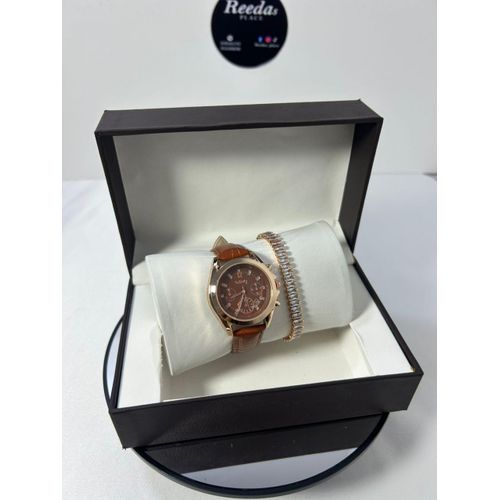 product_image_name-Generic-2-in-1 Women’s Luxury Watch Set -Brown-1