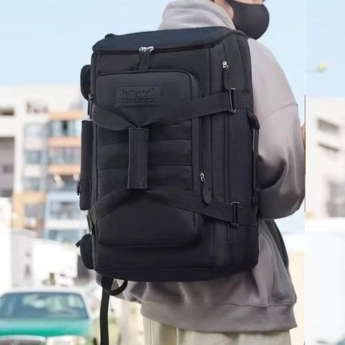 product_image_name-Fashion-Large Capacity Travel Backpack,Waterproof 3 Layer Fabric, Multi Compartment, Laptop Slot,Black-1