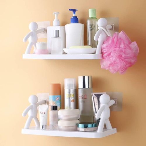 product_image_name-White Label-2Pcs Bathroom Shelf Wall Mounted - White-5