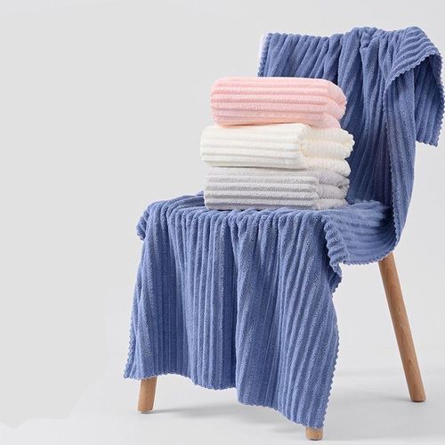 Generic 70*140cm Big Women Pink Coral Fleece Premium Soft Absorbent Shower Towels Body Bath Towel - image 3