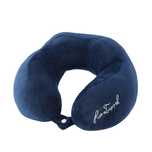 product_image_name-Generic-Premium Plus Memory Foam Neck Pillow - Navy Blue -1