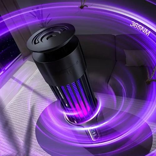 product_image_name-Generic-USB Rechargeable Mosquito Killer Lamp, Gray Multi-Functional Insect Repellent with Hanging and Stand Design, Suitable for Bedroom, Office, Outdoor Use-4