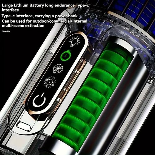 product_image_name-Generic-USB Rechargeable Mosquito Killer Lamp, Gray Multi-Functional Insect Repellent with Hanging and Stand Design, Suitable for Bedroom, Office, Outdoor Use-7