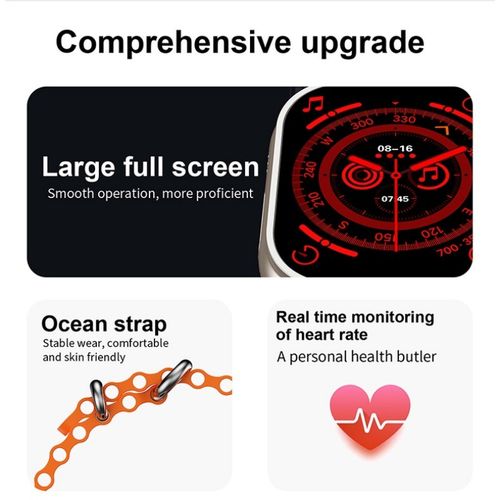 product_image_name-Generic-I20 Ultra Max Smart watch Ultra 10 in1 Waterproof 7 Straps + Protective Case + Earphones Gold-8