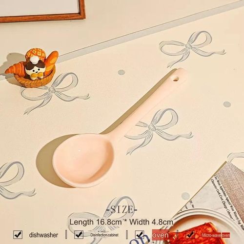 product_image_name-Generic-Pink Bow Ceramic Bowl and Spoon Set-2