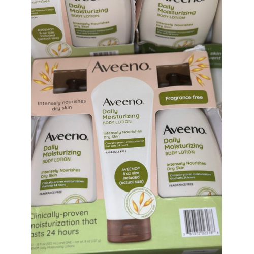 product_image_name-Generic-Aveeno Daily Moisturizing hydrating Body Lotion Set - 3-Pack With Prebiotic Oat  (Fragrance Free)-4
