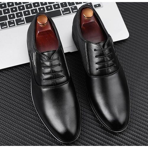 Shop Fashion Men's Casual PU Leather Shoes Business Dress Shoes-black ...