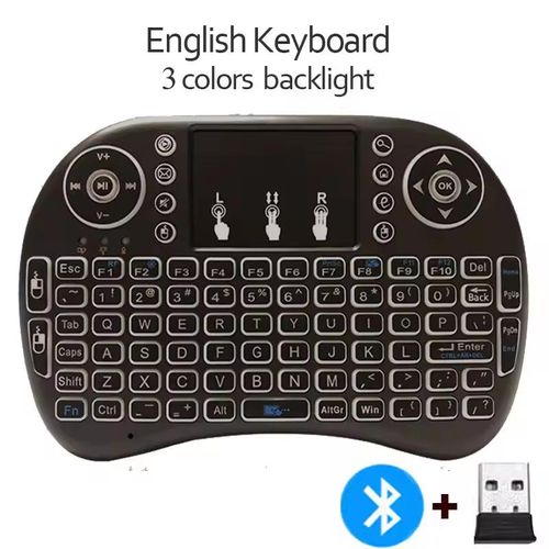 product_image_name-Generic-I8 Mini Wireless Keyboard with RGB Backlight, 2.4GHz Wireless Mouse, Touchpad on Keys, Portable Version, Android TV Box-6