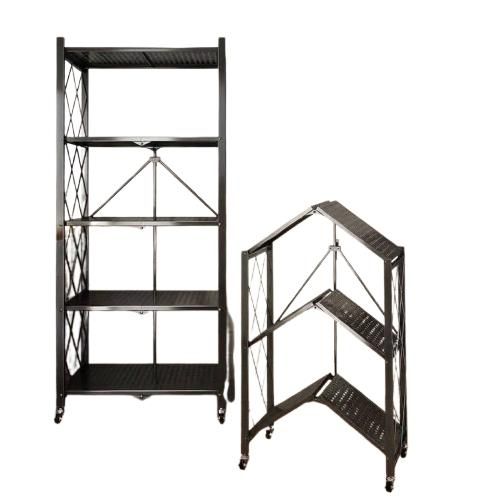 product_image_name-Generic-5-Tier Foldable Metal Shelf Storage Rack - Black-1