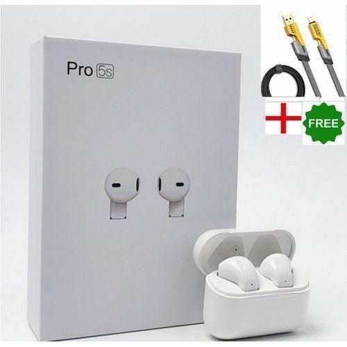 product_image_name-Generic-TWS Pro 5S Minis Wireless Bluetooth Earbuds + 4 in 1 Multifunction Data Cable- WHITE.-1