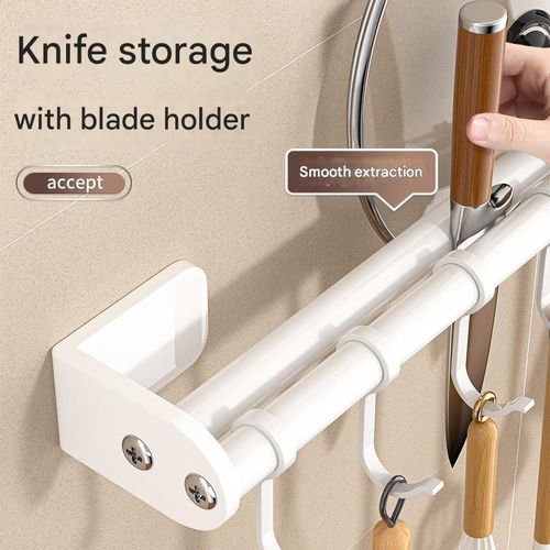 product_image_name-Generic-50cm double-pole kitchen storage rack, spatula/spoon/wall-mounted storage rack-4