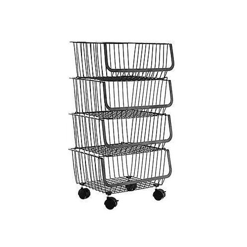 Homichef  4-tier stackable rolling wire basket trolley