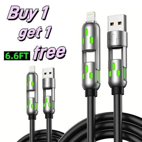 product_image_name-Generic-4 in 1 USB-C cable, PD fast charging, data sync, USB-A, Type-C Black-1