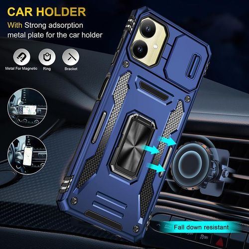 Casebuy Phone Case, Compatible With Galaxy A05 Phone, Slide Window Lens Protection with Magnetic Stand Ring - Blue - image 3