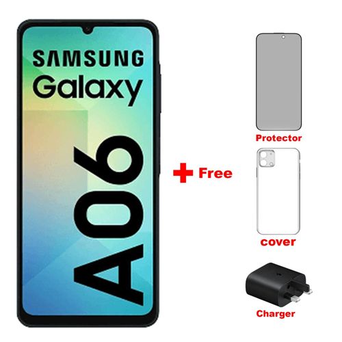 product_image_name-Samsung-Galaxy A06 128GB +6GB RAM-50MP Camera-6.7"-5000mAH -Black 24 Months Warranty plus free strong quality protector, fast charger and strong protective cover -1