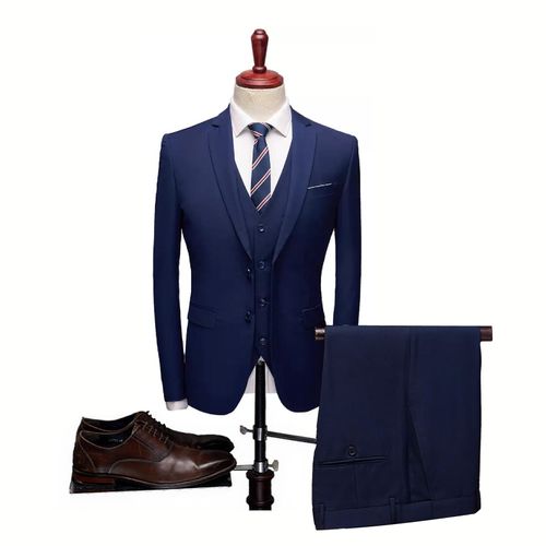 product_image_name-Fashion-(3PCS)Men's  Suit (Jacket, Tie, Pants) - Blue-1