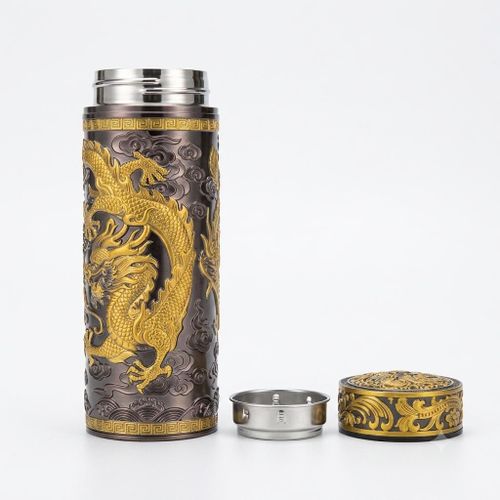 Generic Premium Embossed Metal Thermos Insulated 500ML Vacuum Flask Gift Set - image 4