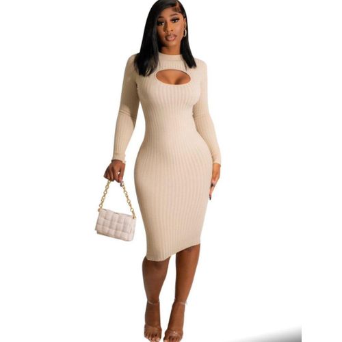 product_image_name-New Beauty-Trendy classy dress - nude color-1