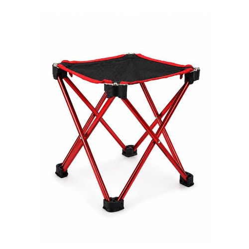Generic Outdoor Folding Stool - Compact Lightweight Seat for Camping, Red