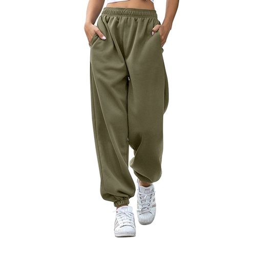Shop Generic Autumn Winter Fleece Joggers Sweatpants Women High Waist Solid  Loose Baggy Hip Hop Casual Fashion Sport Pants Streetwear(#Green) Online