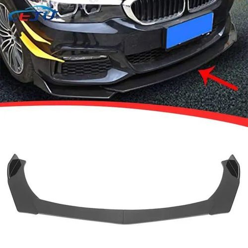 Generic Universal Car Front Bumper Lip Body Kit Spoiler Splitter - 3PCS Glossy Black