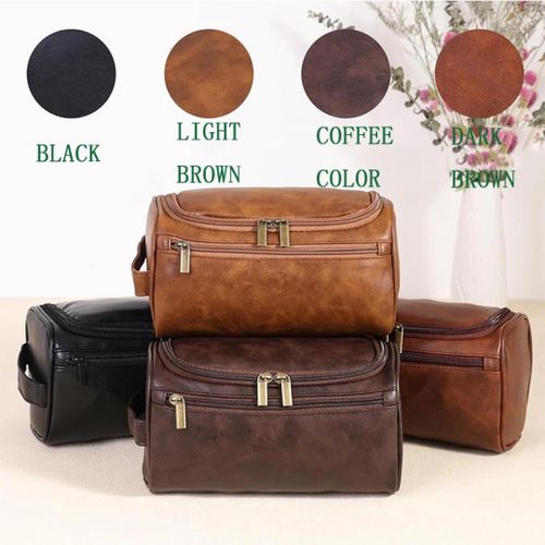 product_image_name-SAKO-Black Premium Men's Leather Travel Organizer Bag-1