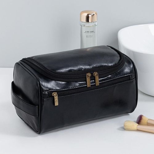 product_image_name-SAKO-Black Premium Men's Leather Travel Organizer Bag-3