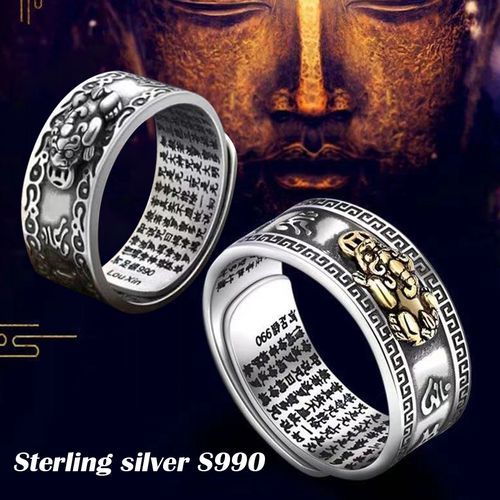 FengshuiGallary Feng Shui Wealth And Success Coins Silver Ring