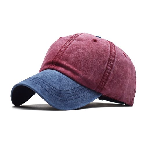 Shop Generic （Navy and Wine red）Baseball Cap Snapback Hat Spring Autumn Cap  Pure color cowboy Water washing Hats Hat Hip Hop Fitted Cap For Men Women  Grinding DON Online