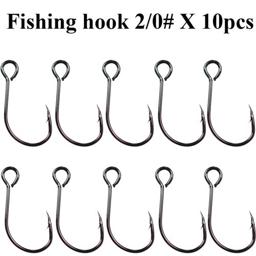 Shop Generic 10pcs Fishing Hooks Set High Carbon Steel Inline Single Online