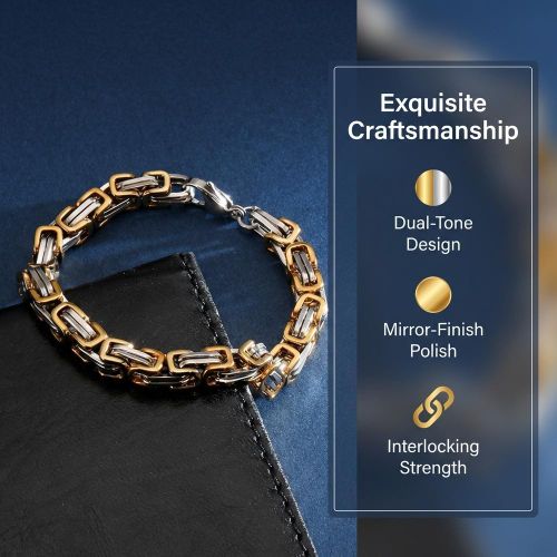 product_image_name-ARHANORY-Women's Byzantine Stainless Steel Chain Bracelet Men's Hip Hop Jewelry - 6mm -3