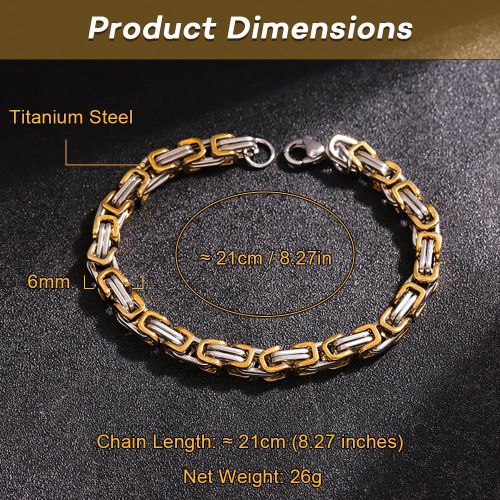product_image_name-ARHANORY-Women's Byzantine Stainless Steel Chain Bracelet Men's Hip Hop Jewelry - 6mm -7