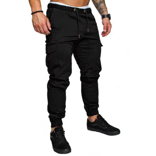 Shop Fashion Trendy Sport Sweatpants Combat Chinos Jogger - Black Online