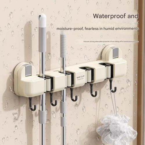 product_image_name-Generic-Bathroom mop storage rack, wall-mounted mop clip holder, hook shelf-2