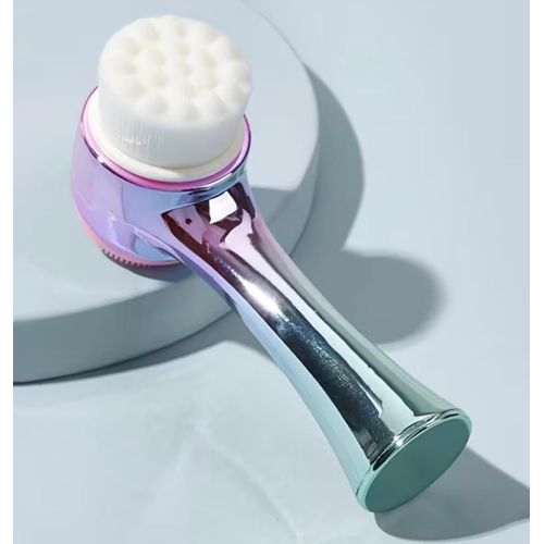 Generic Double-Sided Facial Cleansing Brush – Deep Cleaning Face Brush with Gradient Gold Metallic Handle - image 5