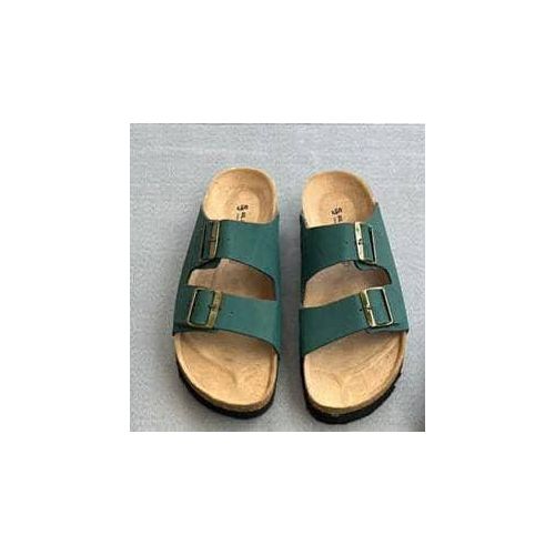 product_image_name-The Slippers Co-Men's Leather Slippers- Green -1