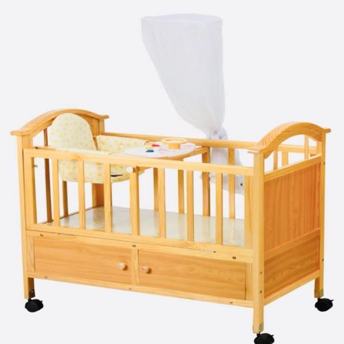 wooden cot with drawers