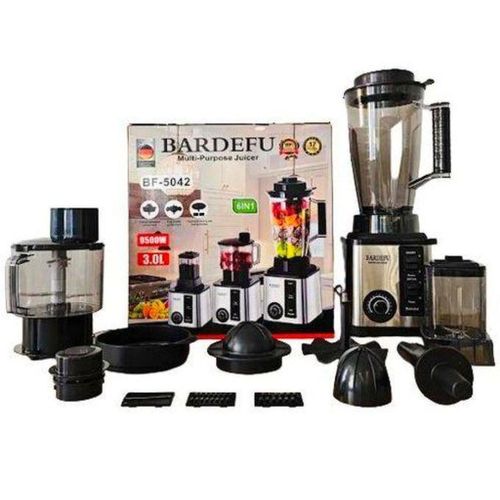 BARDEFU Heavy-Duty 6-in-1 Multi-Purpose Blender - 9500W - 3.0L - Silver & Black