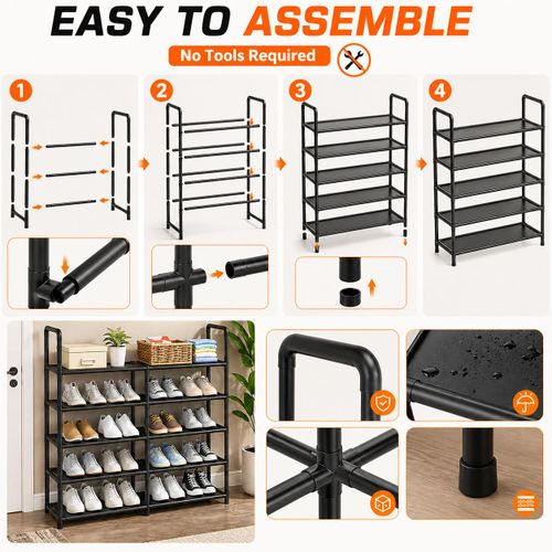 Generic Five-layer shoe rack-black - image 3