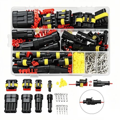 product_image_name-Kashemano-352PCS HID Waterproof Electrical Connector Set Automotive Wire Plug Kit for Car Motorcycle Scooter Marine 12v-1