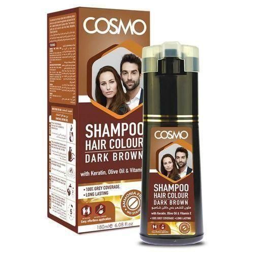 product_image_name-Cosma-Hair Color Shampoo Dark Brown with Keratin & Olive Oil - 180 ml-1