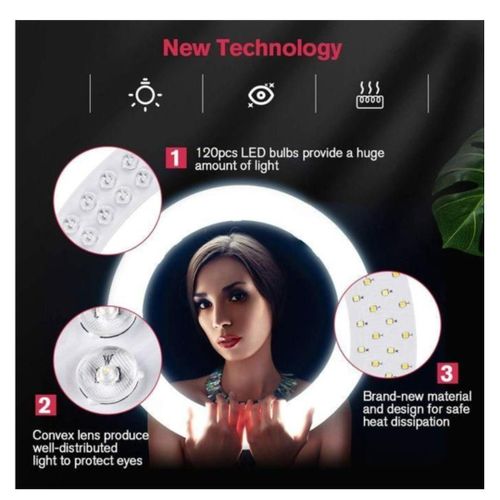 product_image_name-Generic-RL 18 inch Soft Ring Light  With Remote Control  - Black/White -3
