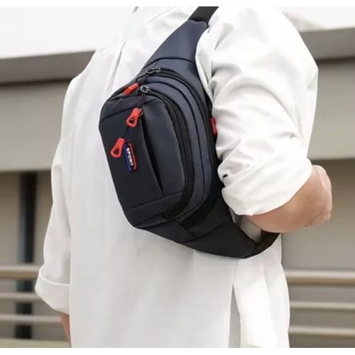 product_image_name-A & Shine-Men's Oxford Waist Bag - Black-1