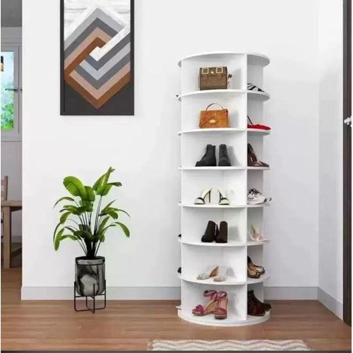 Generic Rotating Shoe Organizer – Modern White Finish (6-Tier, 360° Rotation) - image 2