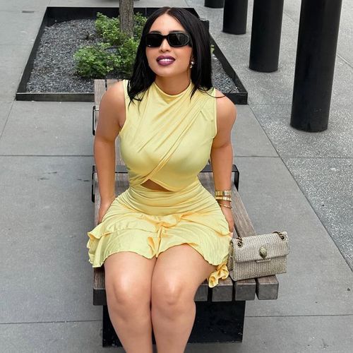 Fashion Mini hollow A shape dress