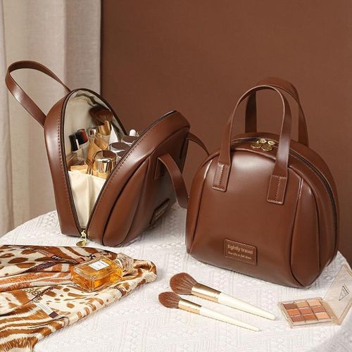 product_image_name-STY-Ladies Top-handle Bag brown Handbag PU Synthetic Leather Bag Waterproof Small Bag-4